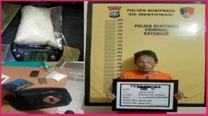 Tim Buser Polsek Bukit Raya Tangkap Seorang Tersangka Miliki Shabu 80,16 Gram