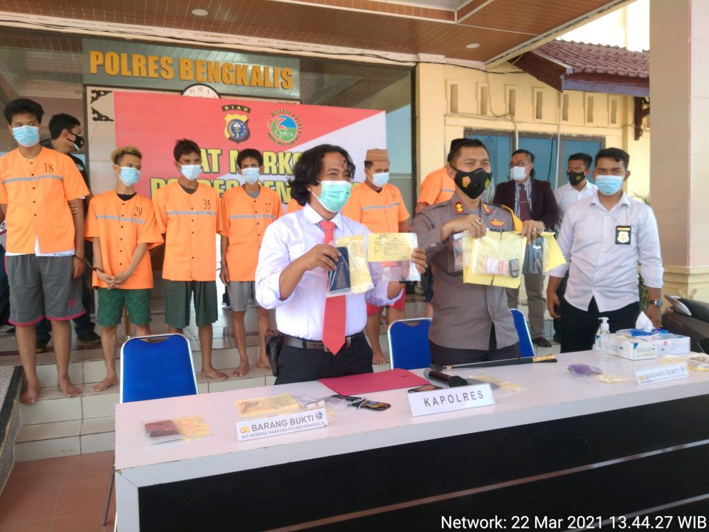Polres Bengkalis Tangkap 7 Tersangka Pemakai Shabu di 2 Kecamatan