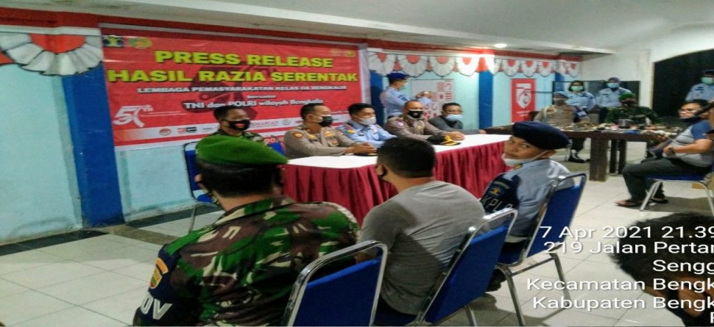 Gelar Razia Serentak, Lapas Kelas IIA Bengkalis bersama TNI-Polri 