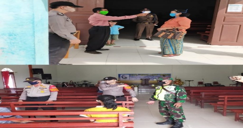 Babinsa Beri Himbauan Kepada Jemaah Gereja GPDI Siloam Agar Selalu Ikuti Disiplin Prokes
