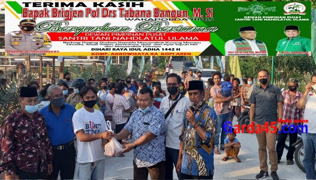 Turut Berpartisipasi, Wakapolda Riau Serahkan 1 Ekor Sapi Qurban ke DPP Santri Tani Nu