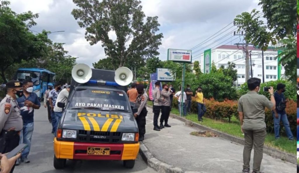 Tolak PPKM, Aksi Demontrasi di Pekanbaru di Bubarkan Polisi
