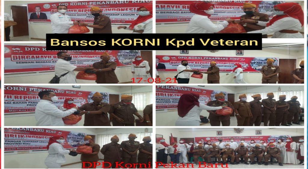 Rayakan HUT RI Ke – 76, DPD KORNI Pekanbaru Kunjungi Veteran di Gedung LVRI Riau Sambil Berbagi Kasih