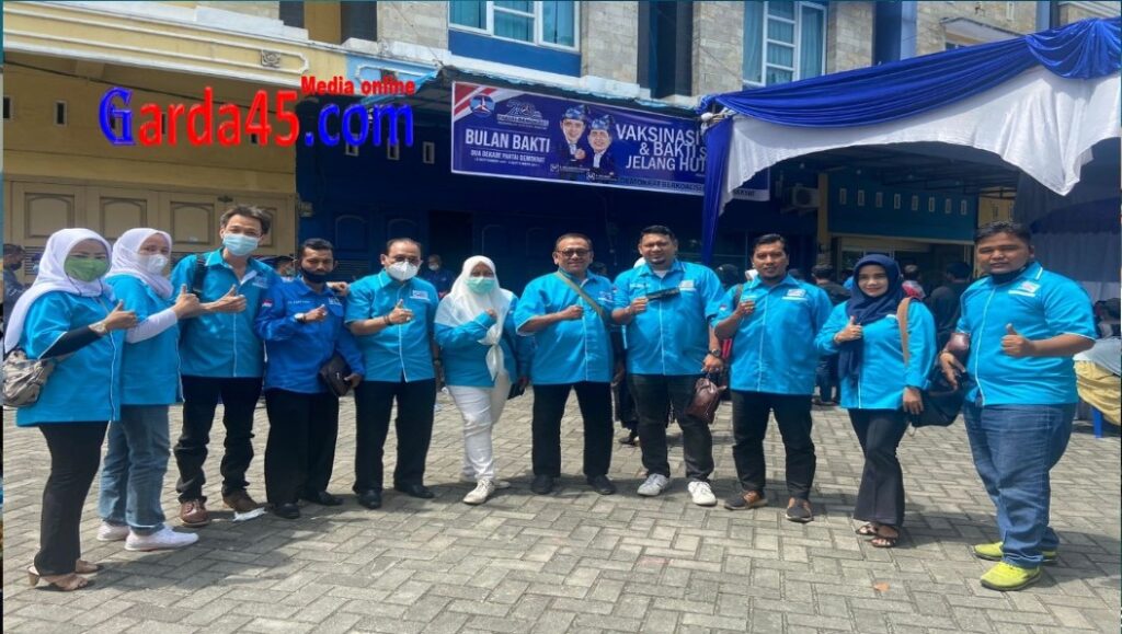 HUT ke 20 Partai Demokrat DPD Riau Melakukan Vaksinasi yang di Dukung DPD KNPD Riau