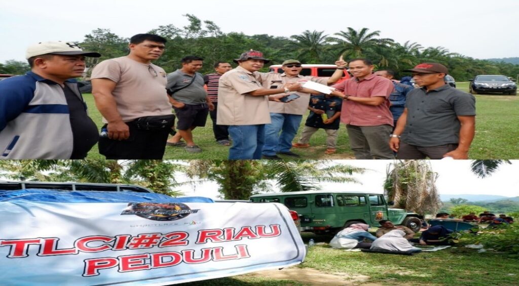 Desa Binaan Diterpa Bencana Banjir, TLCI#2 Riau Droping Bansos Dan Gerakkan Perekonomian Warga