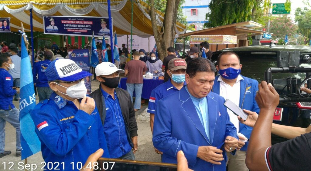 Bulan Bakti Dua Dekade Gelar Vaksin Covid-19 Gratis di Kantor DPC Partai Demokrat Kabupaten Bengkalis