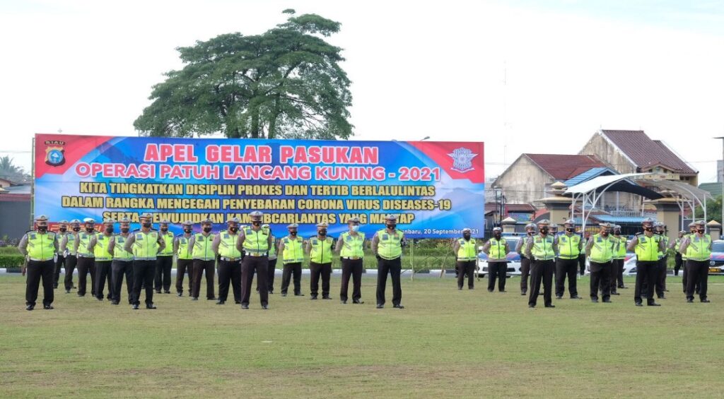 Tingkatkan Disiplin Prokes Dan Tertib Berlalu Lintas, Polda Riau Gelar Ops Patuh Lancang Kuning 2021