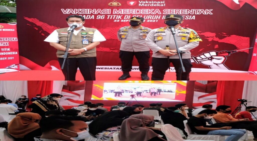 Vaksinasi Merdeka Serentak, Polda Riau Gandeng Perguruan Tinggi Siapkan 9000 Vaksin Dan 1500 Paket Bansos