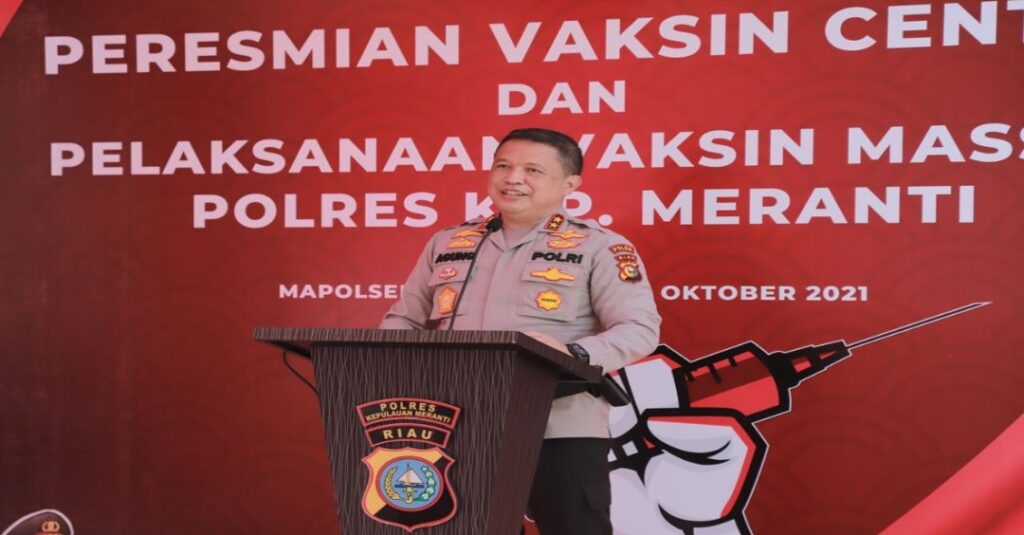 Percepat Vaksinasi, Target 1000 Setiap Hari, Kapolda Riau Resmikan Vaksin Center Polres Meranti