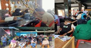 Ket : Antusias masyarakat ikut Vaksinasi massal di gelar B2P3 Riau (foto/KEND ZAI)