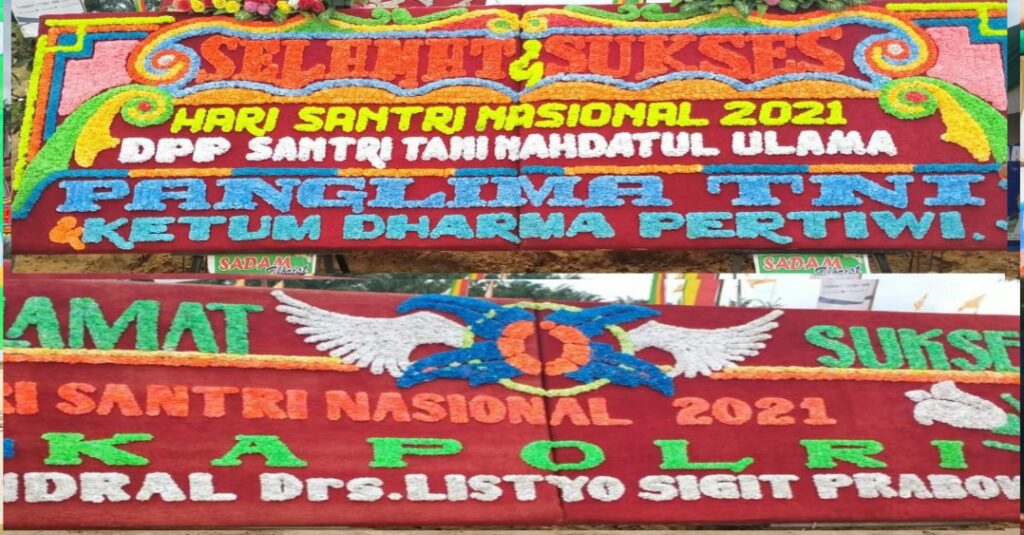 HUT Santri Nasional, Ratusan Karangan Bunga Hiasi Jalan Sepanjang 7 KM