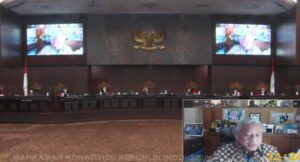 Ket : Sidang perkara Nomor 38/PUU-XIX/2021 tentang Pengujian UU No. 40 Tahun 1999 tentang Pers terhadap UUD 1945. (foto/Istimewa).