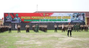 Teks foto : Upacara Pembukaan Pendidikan dan latihan integrasi siswa Dikmaba TNI AD dan Diktukba Polri