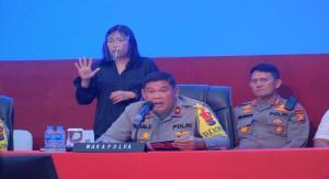 Teks foto : Wakapolda Riau, Brigjen Pol Tabana Bangun pimpin pada kegiatan Anev akhir tahun 2021
