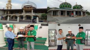 Teks foto : Ketua PW NU Riau serahkan bantuan ke Masjid dan Mushalla (Istimewa).