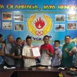 Teks foto : Ketum KONI Darma Firdaus Sitompul dan Pengurus Cabor PORDI Kabupaten Bengkalis (Istimewa).