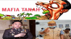 Teks foto : Kapolda Riau Irjen Pol Mohammad Iqbal S.IK MH, dan Aktivis Riau Lintas Zaman, Larshen Yunus serta Ilustrasi mafia tanah (Istimewa).