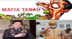 Teks foto : Kapolda Riau Irjen Pol Mohammad Iqbal S.IK MH, dan Aktivis Riau Lintas Zaman, Larshen Yunus serta Ilustrasi mafia tanah (Istimewa).
