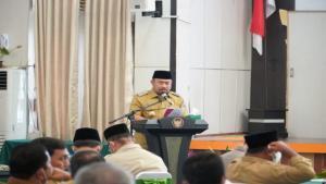 Teks foto : Bupati Kampar, H.Catur Sugeng Susanto, SH,MH saat membuka secara resmi Musrenbang Kabupaten Kampar Tahun 2022 (dok.Diskominfo Kampar).