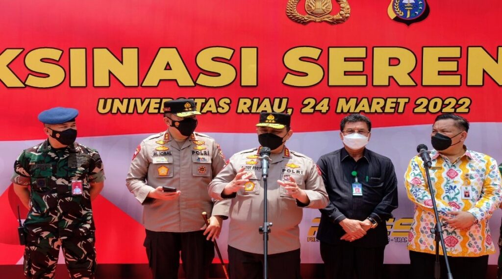 Capaian Vaksinasi di Riau Tinggi, Wakapolri Minta Masyarakat Tidak Euforia dan Jaga Ketat Prokes