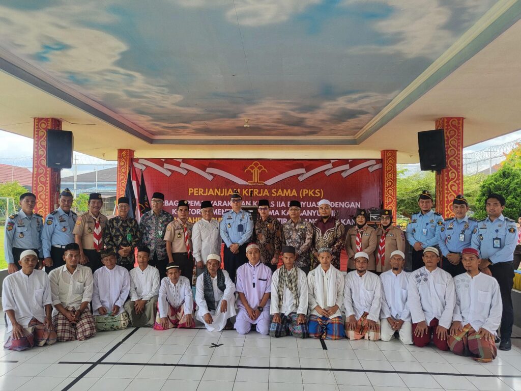 Tingkatkan Program Pembinaan, Lapas Banyuasin Tandatangani PKS dengan Kemenag dan Kwarcab Pramuka Banyuasin