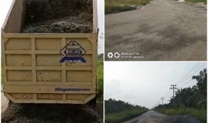 PT. Eka Sapta Paramita Energy Perbaiki Jalan Yang Berlobang, Ini Harapan Warga
