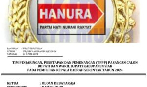 DPC Partai Hanura Kabupaten Siak Melalui Tim TPPP Hari ini Buka Pendaftaran Cabup Dan Cawabup Serentak 2024