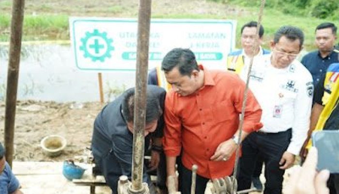 Gubernur Sumsel dan Bupati Banyuasin Lakukan Groundbreaking Pembangunan Duplikat Jembatan Tanah Kering