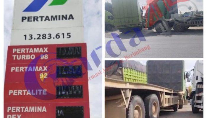 Mafia Solar Subsidi Diduga Beraksi di SPBU 13.283.615 Sekijang Pelalawan, Truk dan Kayu Balok Bolak-Balik Mengisi BBM