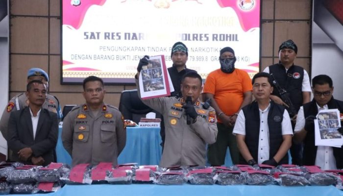 Hampir 80 Kilogram Sabu Diamankan, Polres Rohil Bongkar Jaringan Narkoba