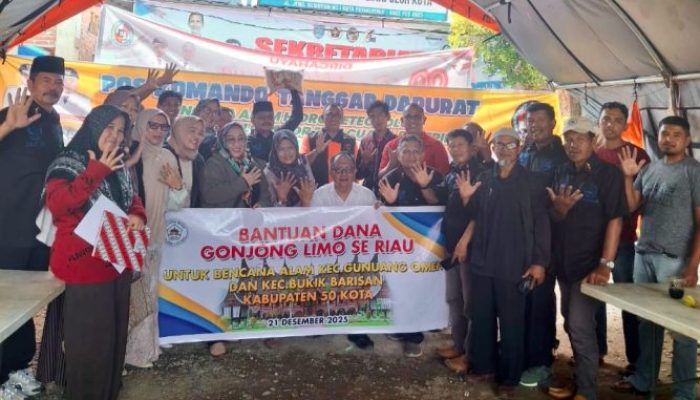 Peduli Sesama, Gonjong Limo Se-Riau Ringankan Beban Korban Bencana Limapuluh Kota