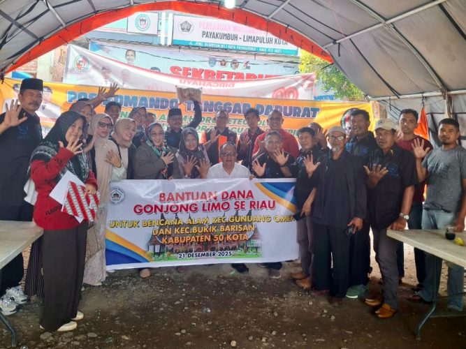 Peduli Sesama, Gonjong Limo Se-Riau Ringankan Beban Korban Bencana Limapuluh Kota