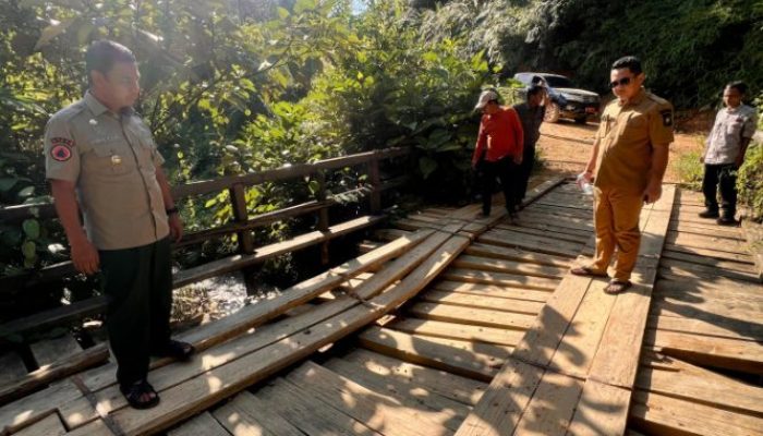 Akses Vital Warga Terancam, Bupati Kampar Minta OPD Tindak Lanjut Jembatan Kayu Rusak
