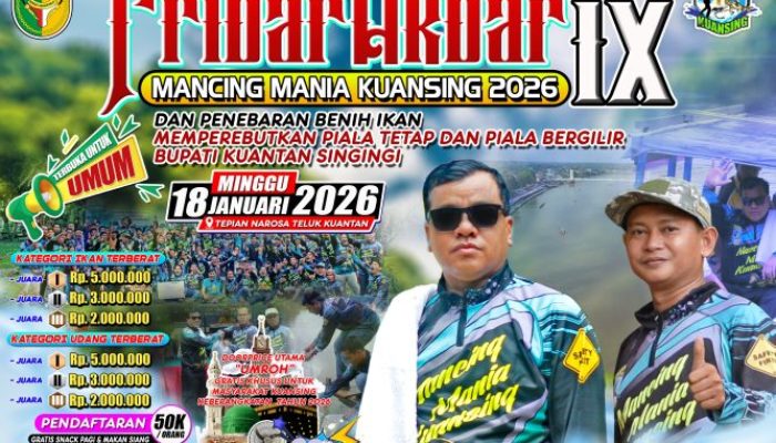 650 Pemancing Daftar Tribar MMK Kuansing, Peserta Datang dari Berbagai Provinsi