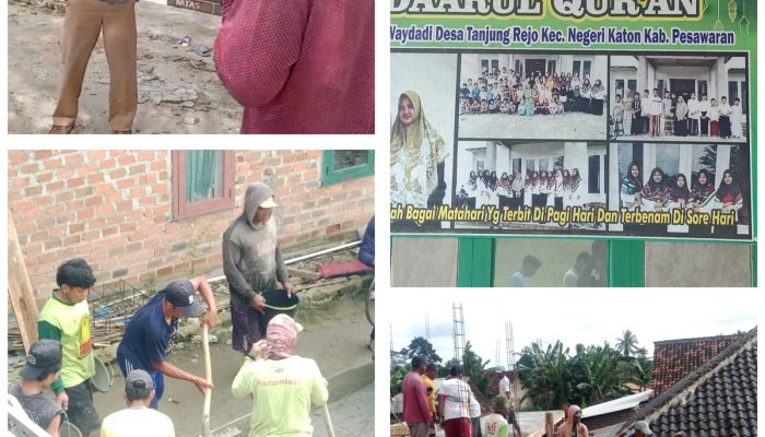Pembangunan Ponpes Daarul Qur’an di Dusun Way Dadi Masuki Tahap Pengecoran, Kepala Desa Tanjung Rejo Beri Dukungan Penuh
